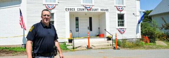 Essex County Sheriff Trevor Colby outside the Essex County courthouse in Guildhall during construction