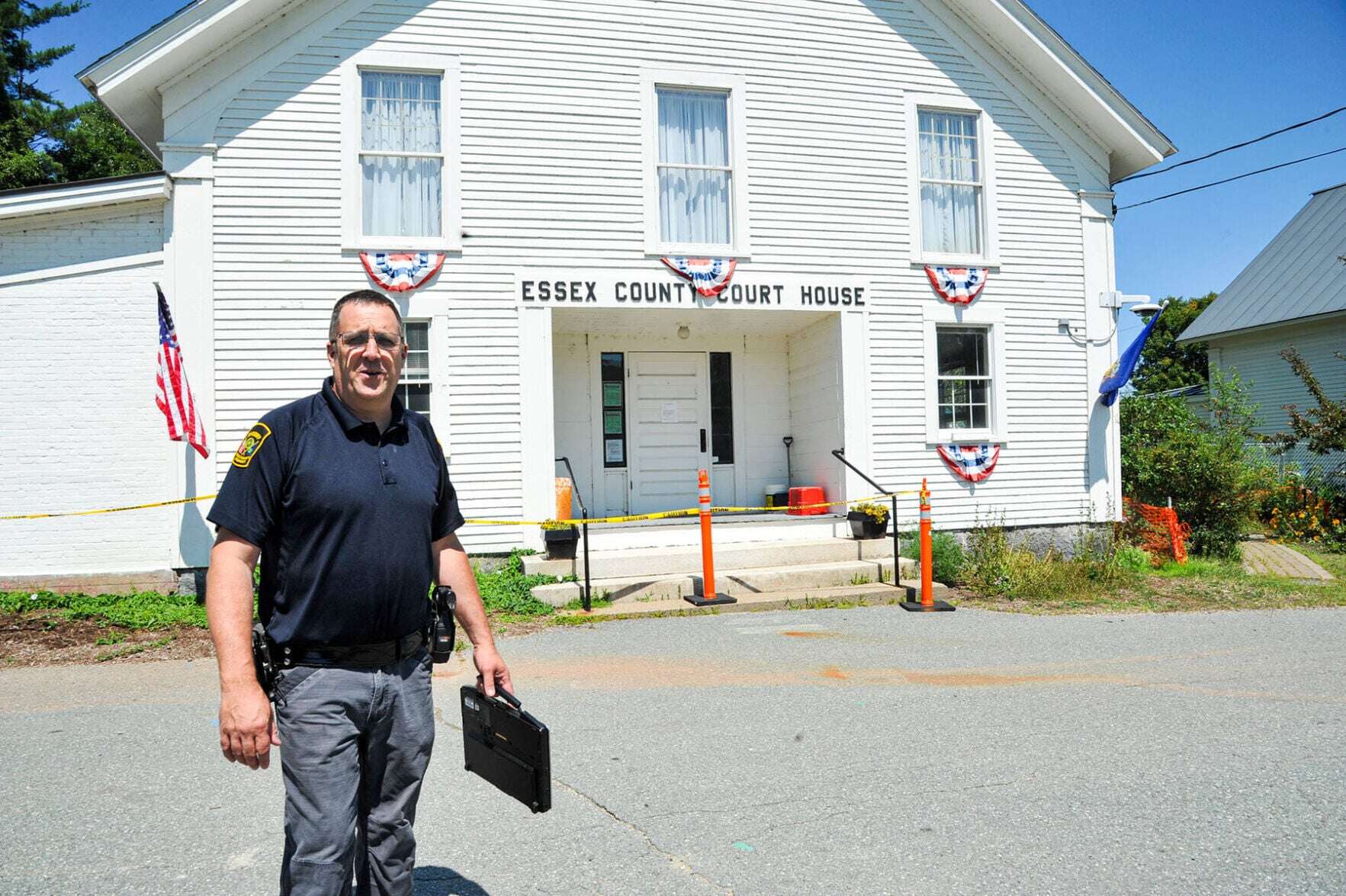 Essex County Sheriff Trevor Colby outside the Essex County courthouse in Guildhall during construction